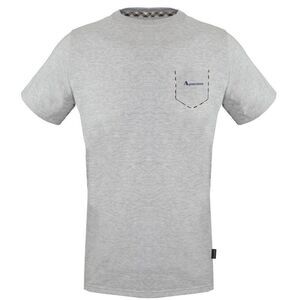 Aquascutum Mens Check Pocket T-Shirt / Gray
